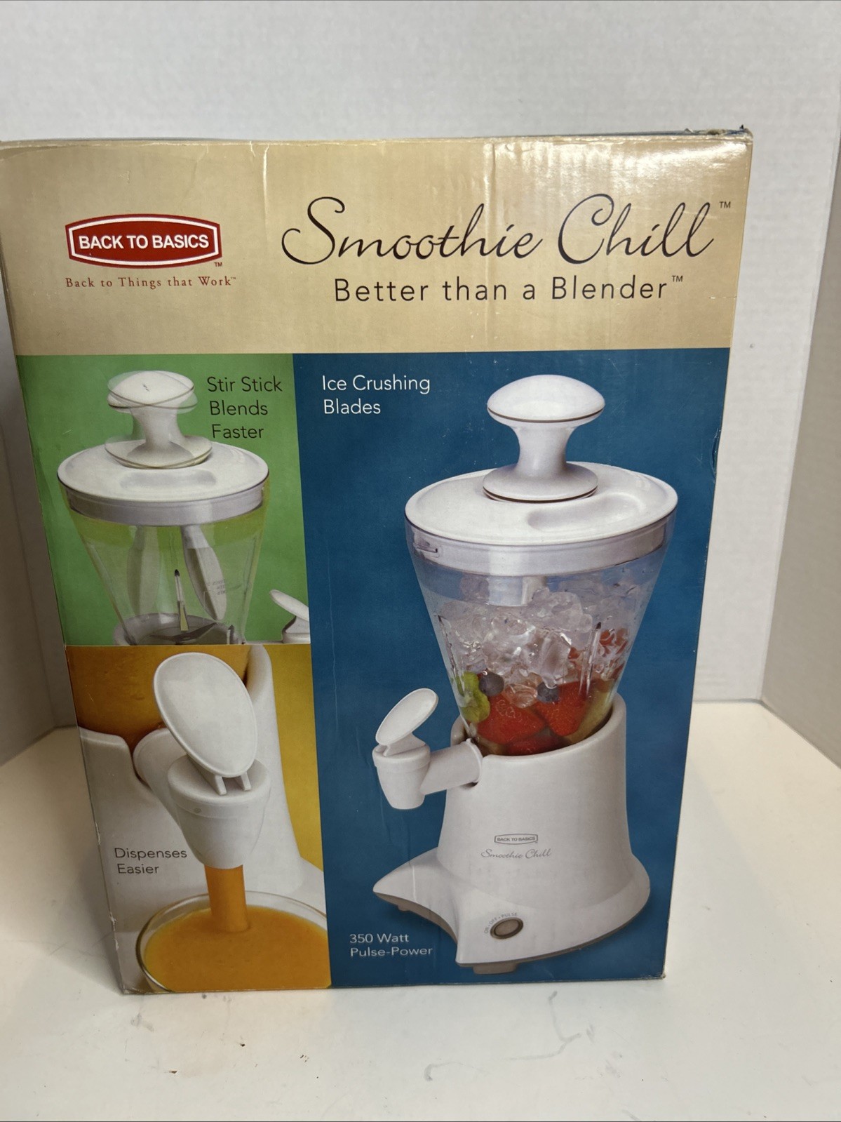NIB 32oz Back To Basics Smoothie Chill Maker Better Than A Blender Dispenser Ice