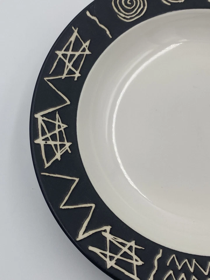 2 Assiettes Creuses Scraffito Habitat Japan Ø22cm 1980s Bel État - Photo 3/4