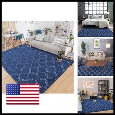 Chicrug Shag Geometric Modern Area Rug For Bedroom 6X9 Feet Memory Foam Indoor