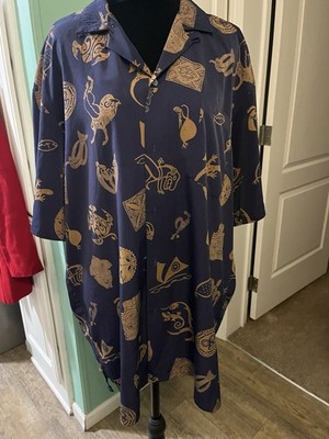 Via Ripatti Designs California Tattoo button-front Hawaiian shirt size 2XL