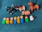 Small lot of vintage fisher price little people and animals