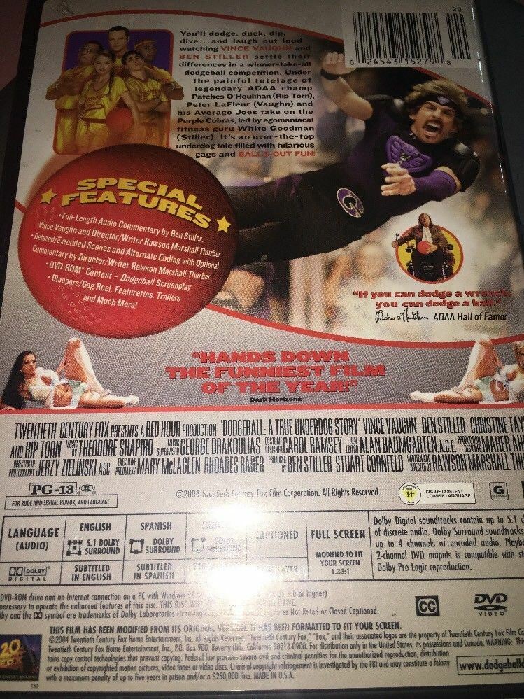 DodgeBall DVD Stiller Vaughn eBay