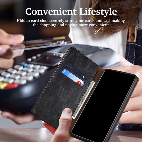 Retro Leather For Samsung Galaxy A25 A24 A23 A22 Flip Card Magnetic Case Cover - Picture 3 of 28