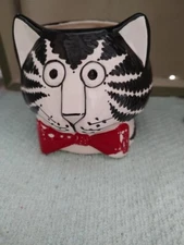 Vintage Kliban Cat Head Red Bowtie Coffee Tea Mug Figural Sigma The Tastesetter
