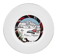 Vintage New Mexico Souvenir State Collector Plate Pueblo Native Art 10.5"