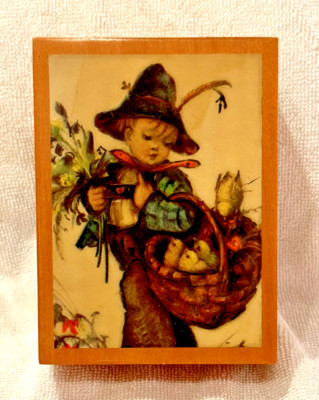 Vintage Hummel Boy with Basket Music Box from Italy plays Parla Piu Piano