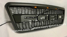 Grill Raptor Style For 2004-2008 Ford F150 Grille Upgrade Mesh Black W/Letters