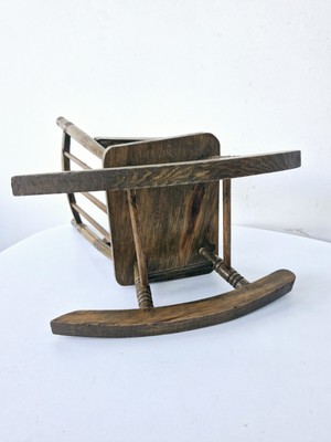 Rocking-chair poupée bois relooké – Mobilier miniature By Léo