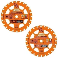 CMT Orange Tool 250.324.07-X10 FRAMING Zero Gravity 7-1/4”x5/8”, 2 Pack