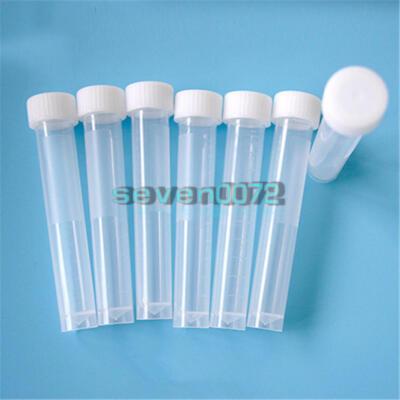 New 20/50/100pcs 10ml Lab Plastic Frozen Test Tubes Vial Seal Cap Container