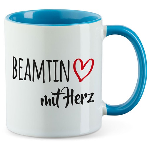 Kaffeetasse Beamtin mit Herz Keramik Tasse Geschenkidee Souvenir Präsent Wichtel - Bild 37 von 50