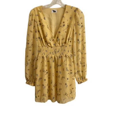 chinese dress ladies Animal Print Long Sleeve Tiered Babydoll Dress main image 0