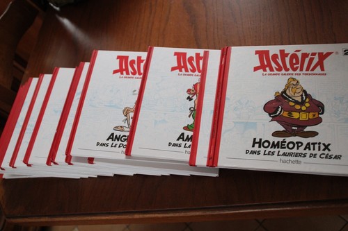 4 livrets format 20x20 + figurines PLASTOY Astérix - collection Hachette- neufs