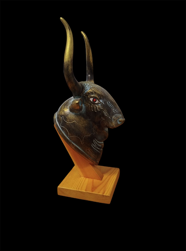 Stierbüste kretische Statue auf Sockel minoische Kunst, Knossos Shop - Bild 2 von 4