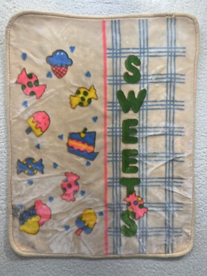 Vintage Velour Baby Blanket Sweet Candy Colorful Toddler Throw Fleece Blanket