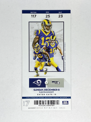 Los Angeles Rams 12/8/19 Ticket Stub Seattle Seahawks