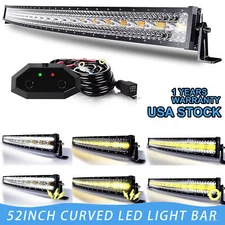 52INCH 300W LED Light Bar Spot Flood Driving Offroad Fit Wrangler JK YJ TJ CJ LJ