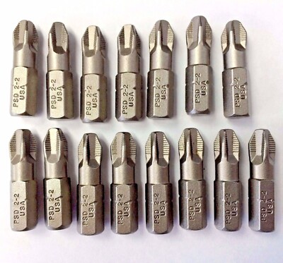 Bosch PSD2 x 1'' Phillips Pozi Drive Insert Bit Screw 9916180 USA 15PCS