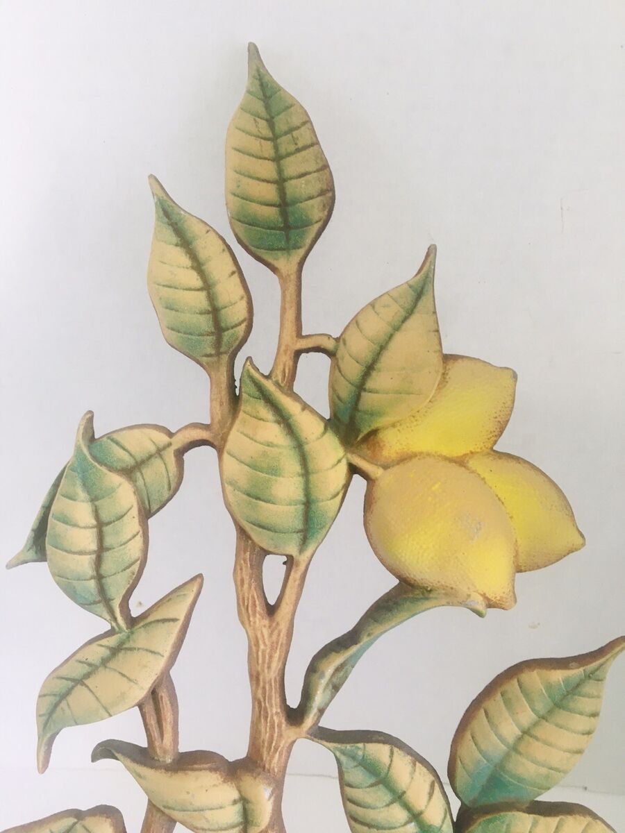 Vintage Sexton USA Cast Aluminum Potted Lemon Tree Wall Vintage Sexton USA Cast Aluminum Potted Lemon Tree Wall