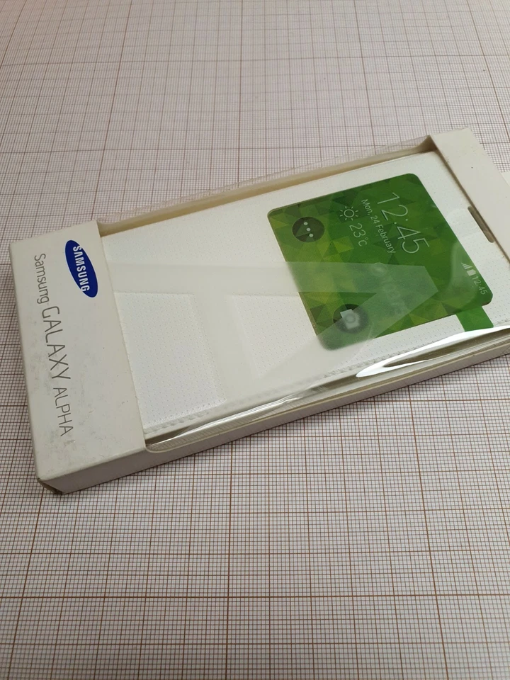 Original Original Original Samsung Galaxy Alpha S-View Cartera Estuche Blanco EF-CG850BWEGWW Foto 2 de 4