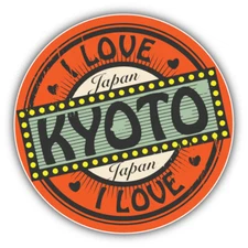 I Love Kyoto Japan Travel Label Car Bumper Sticker Decal