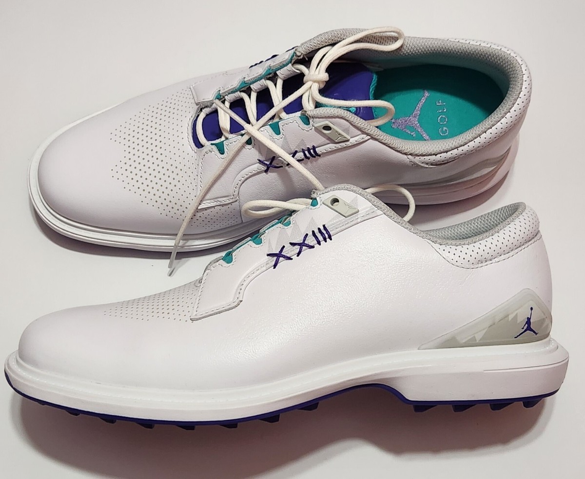 New Jordan ADG 5 Golf White Grape Ice Emerald Size 9.5