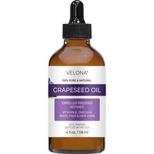 Grapeseed Oil by Velona - 4 Fl Oz Refined Expeller pressed Cooking Skin Care