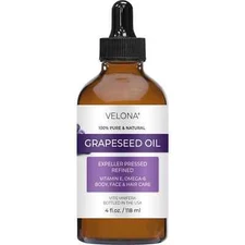 Grapeseed Oil by Velona - 4 Fl Oz Refined Expeller pressed Cooking Skin Care