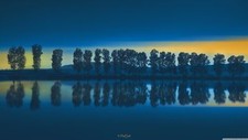 Landscape reflection lake trees nature Custom Gaming Mat Desk
