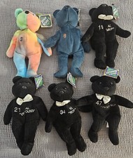 Salvino's Bammers 1998 Set Of 6 MLB Beanie Plush Bears Rodriguez Ripken Glavine