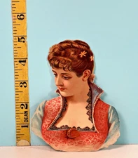 1800's Beautiful Embossed Victorian Lady Cut-out.