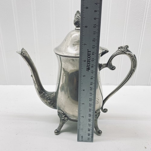 Silverplate Tea/coffee Pot Footed Hinged Lid - Picture 8 of 9