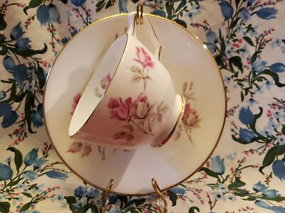 Vintage Crown Staffordshire Tudor Rose Fine Bone China Tea Cup Saucer, Heirloom