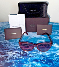 BE BOLD! Tom Ford Wallace TF870 74F Pink Crystal Cat Eye Sunglasses 54-20-140