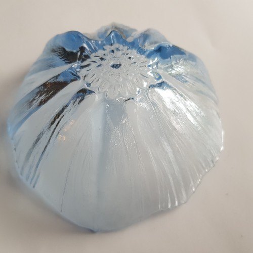 Maleras Suecia Anémona Vidrio Arte Cuenco Aqua Azul Diseño por Matts Jonasson Plato - Imagen 14 de 15