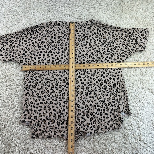 Time and Tru Women's Maternity Leopard Print Knit Blouse Tie Front Size Small - Picture 7 of 7
