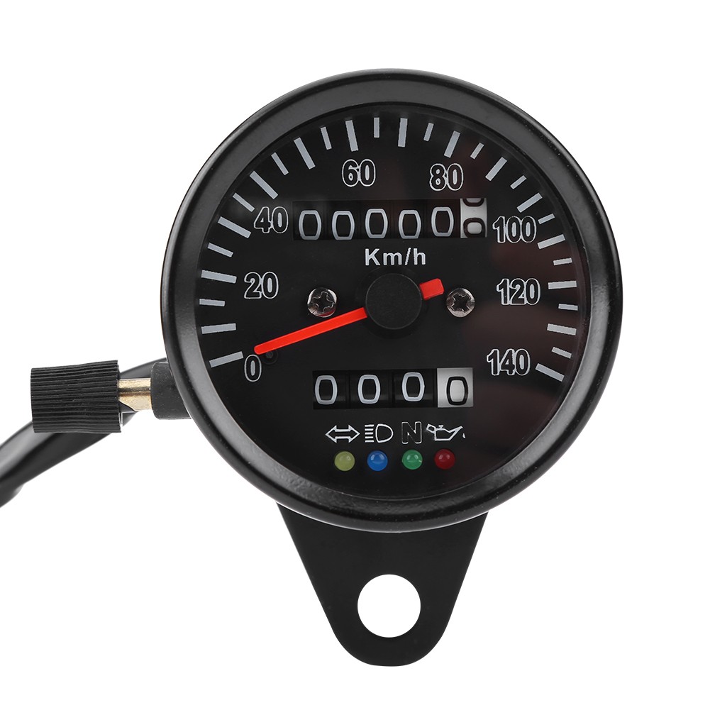 60mm Black Motorcycle Odometer Speedometer Gauge With Indicator BL