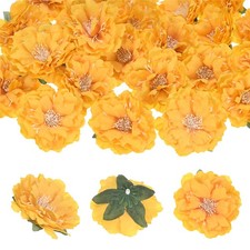 16-Pack Artificial Peonies Heads, Silk Faux Peony Head 6cm, Yellow