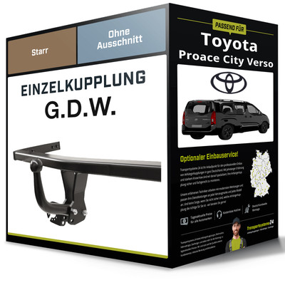 Starre Anhängerkupplung für TOYOTA Proace City Verso 19- Typ BKY G.D.W. NEU