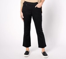 Belle by Kim Gravel Pet TripleLuxe Twill Kick Flare Jean - Black Sz 10P a65762