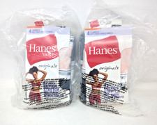 2 Brand New Hanes 4 womens Cotton Stretch Mid Thigh Boxer Briefs Size 8/XL