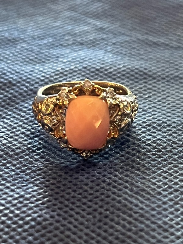 Gems En Vogue Pink Chalcedony Ring Sz7
