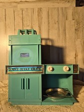 Kenner Vintage Easy-Bake Oven Toy Kitchen Set Turquoise with Pan