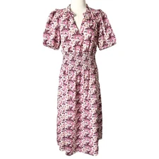 J.Crew Smocked Waist Midi Dress in Liberty Butterfield Poppy Fabric Size Small