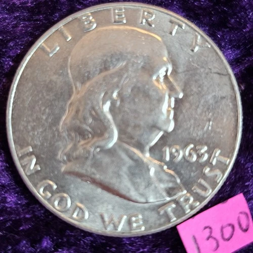 FAST 🚚⚡️🔥AU-BU 👀🔥20 1963-D FRANKLIN Half Dollar 90%