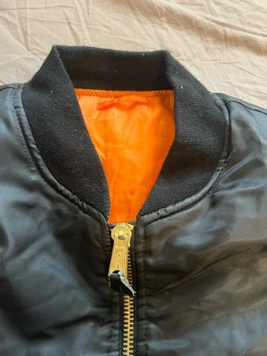 Men’s ROTHCO Flyers Jacket USAF Black Full Zip MA-1 Size Medium Vintage Rare image 3