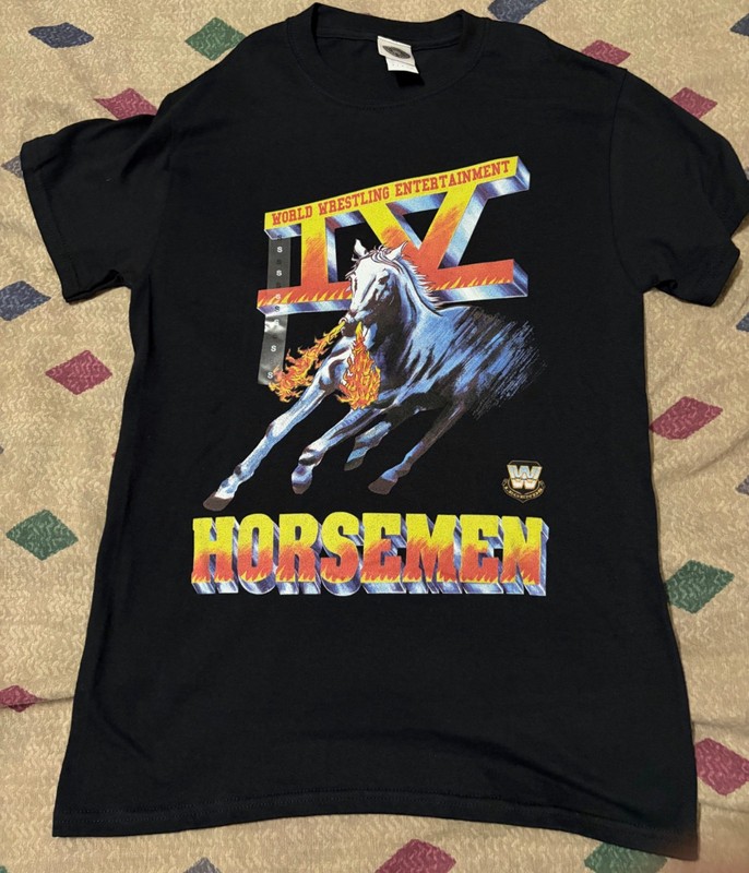 RARE FOUR HORSEMEN FACTION SHIRT S WWF WWE NJPW TNA AEW RIC FLAIR ARN ANDERSON