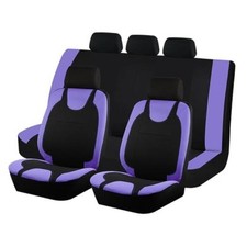 Car Seat Covers Polyester Washable Seat Protector Full Set Purple