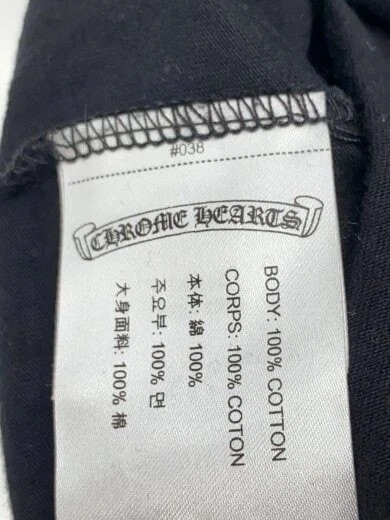 T shirt CHROME HEARTS logo collo inglese L S shirt maniche lunghe L Cotone BLK