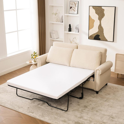 Convertible Sleeper Sofa Bed, Modern Loveseat for Small Spaces, Dark Gray